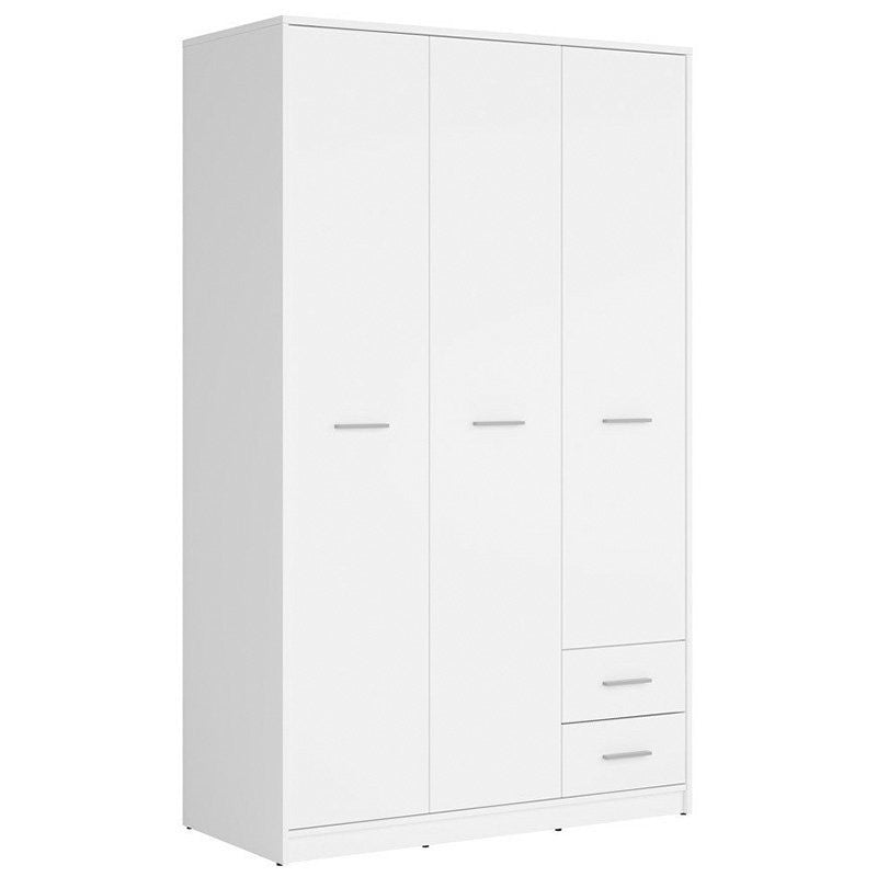 NEPO PLUS BRW SZF3D2S 2 Drawer 3 Door BLACK RED WHITE Wardrobe-White