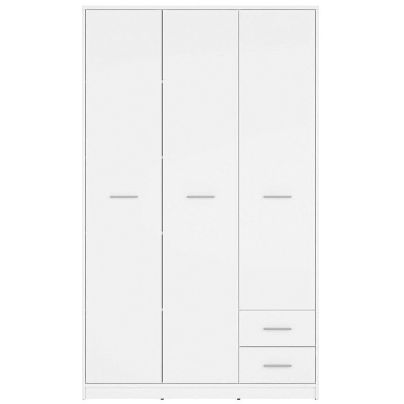 NEPO PLUS BRW SZF3D2S 2 Drawer 3 Door BLACK RED WHITE Wardrobe-White