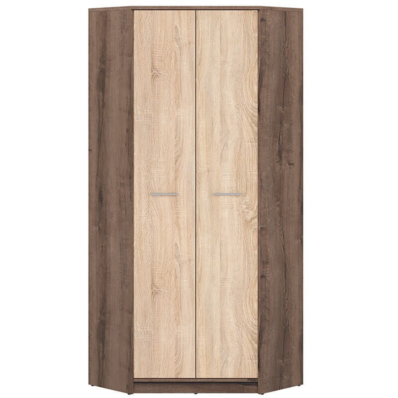 NEPO PLUS BRW SZFN2D 2 Door Corner BLACK RED WHITE Wardrobe-Monastery Oak / Sonoma Oak