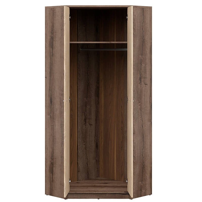 NEPO PLUS BRW SZFN2D 2 Door Corner BLACK RED WHITE Wardrobe-Monastery Oak / Sonoma Oak