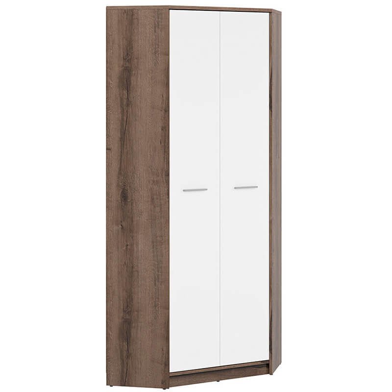 NEPO PLUS BRW SZFN2D 2 Door Corner BLACK RED WHITE Wardrobe-Monastery Oak / White