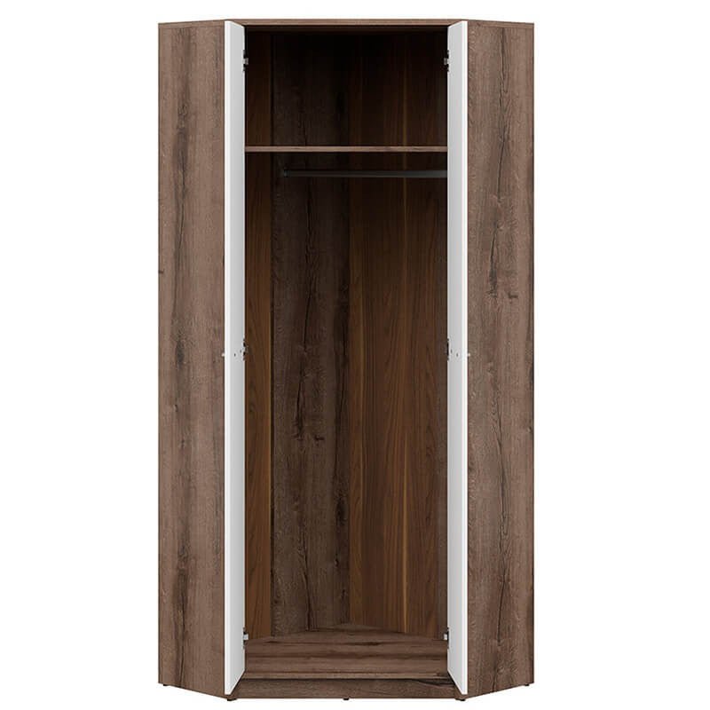 NEPO PLUS BRW SZFN2D 2 Door Corner BLACK RED WHITE Wardrobe-Monastery Oak / White