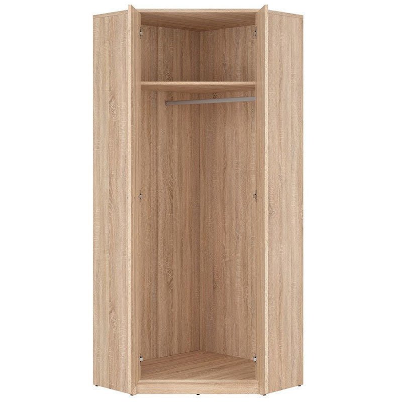 NEPO PLUS BRW SZFN2D 2 Door Corner BLACK RED WHITE Wardrobe-Sonoma Oak