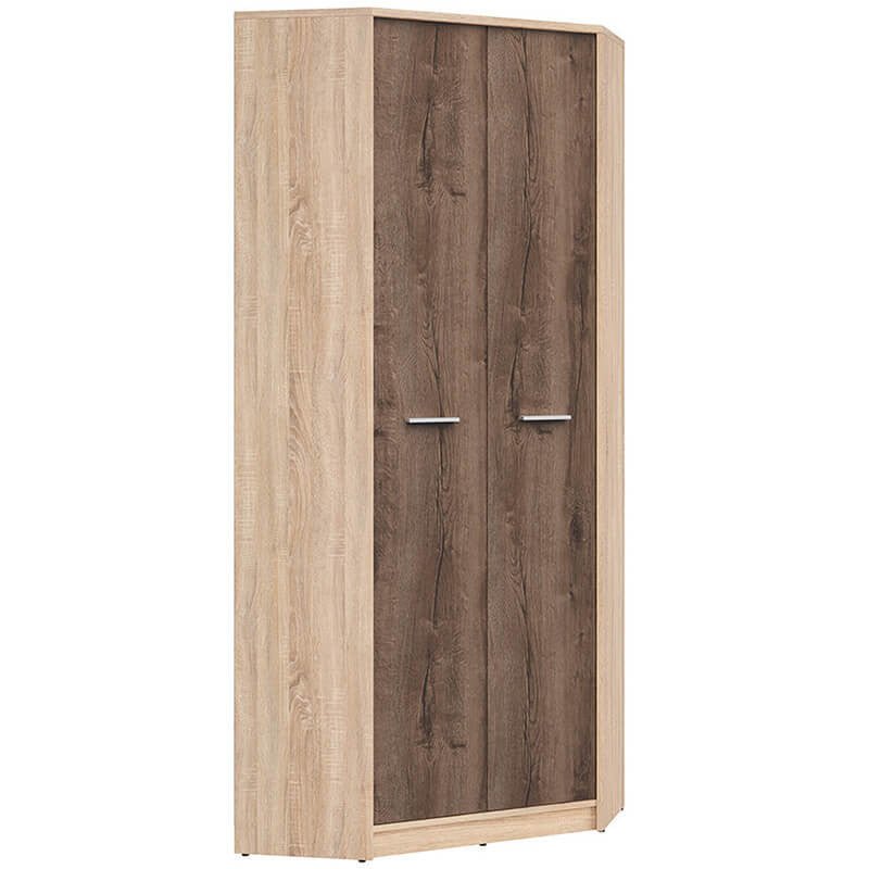 NEPO PLUS BRW SZFN2D 2 Door Corner BLACK RED WHITE Wardrobe-Sonoma Oak / Monastery Oak