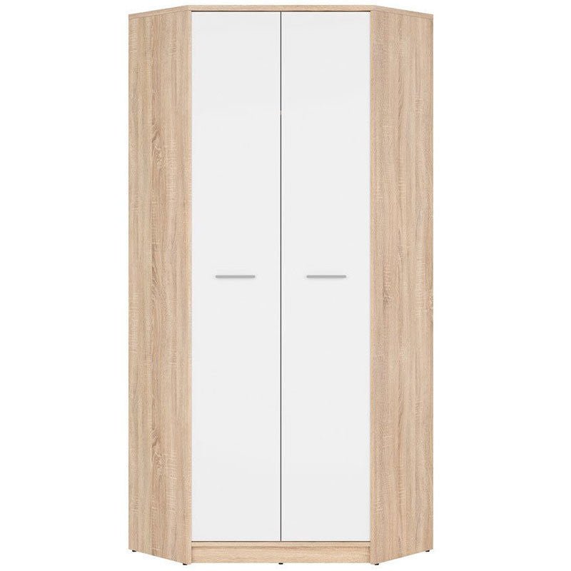 NEPO PLUS BRW SZFN2D 2 Door Corner BLACK RED WHITE Wardrobe-Sonoma Oak / White