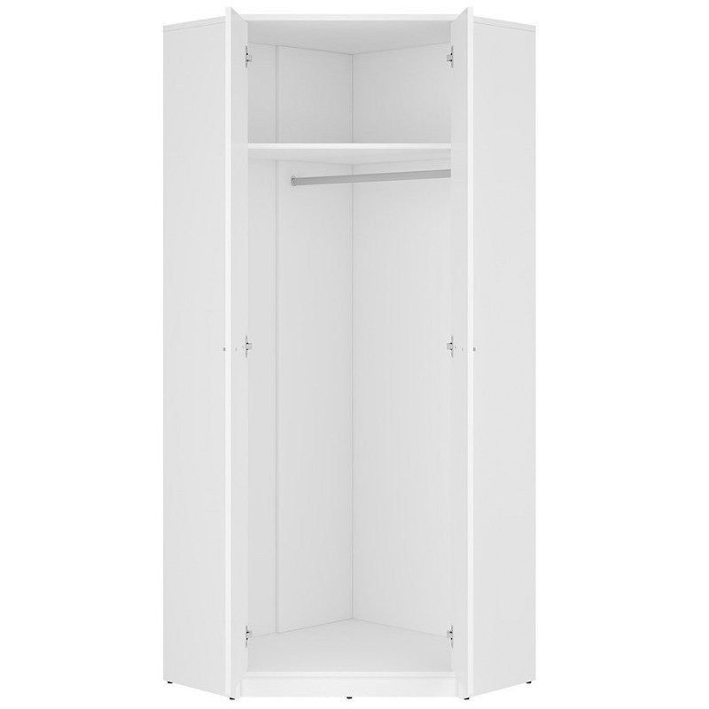 NEPO PLUS BRW SZFN2D 2 Door Corner BLACK RED WHITE Wardrobe-White