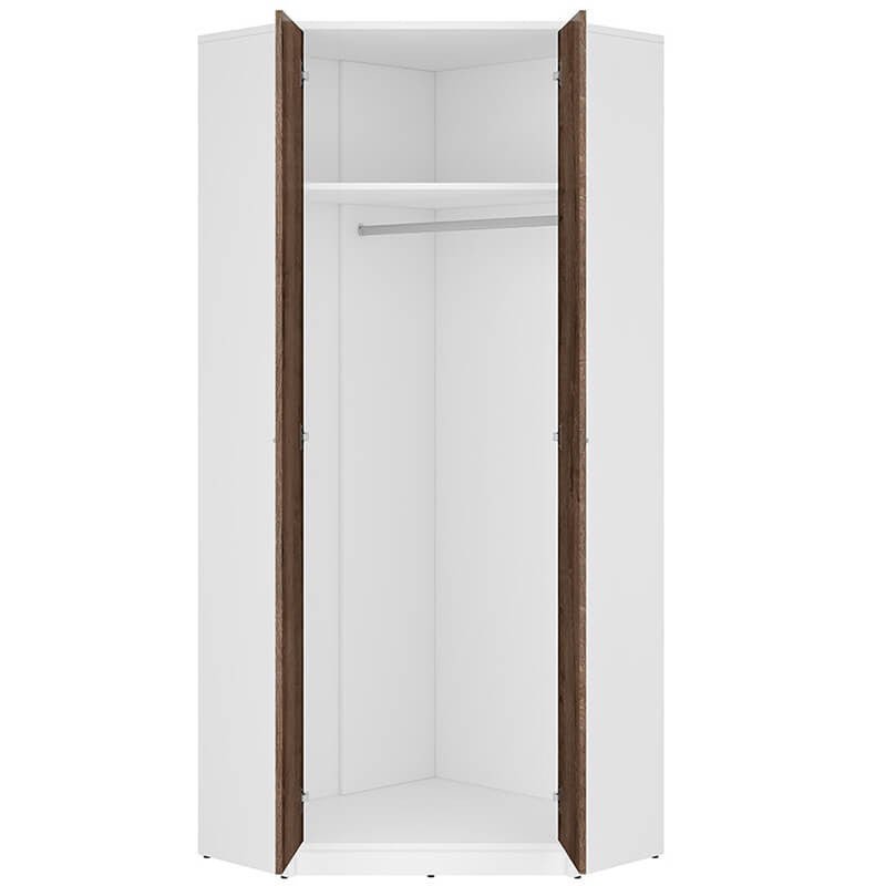 NEPO PLUS BRW SZFN2D 2 Door Corner BLACK RED WHITE Wardrobe-White / Monastery Oak