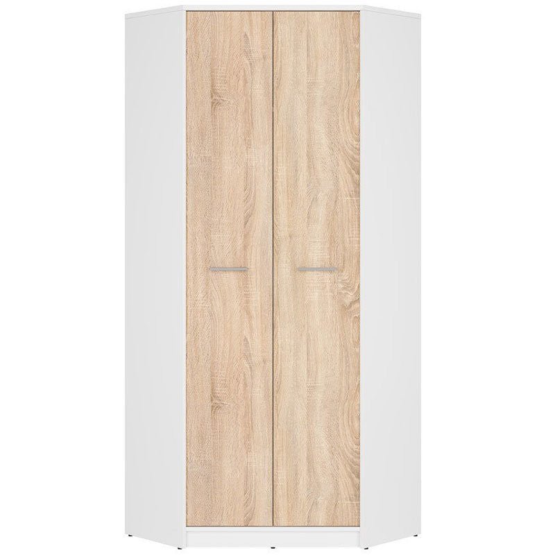 NEPO PLUS BRW SZFN2D 2 Door Corner BLACK RED WHITE Wardrobe-White / Sonoma Oak