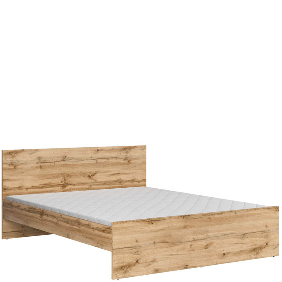 NUIS BRW LOZ/160 King Size BLACK RED WHITE Bed-Wotan Oak