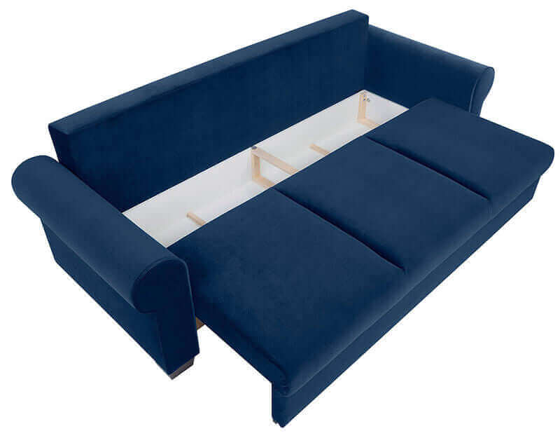 ARLES LUX 3DL BRW Kronos Blue 3 Seater Fold Out Storage BLACK RED WHITE Upholstered Sofa Bed-Kronos 9 Blue