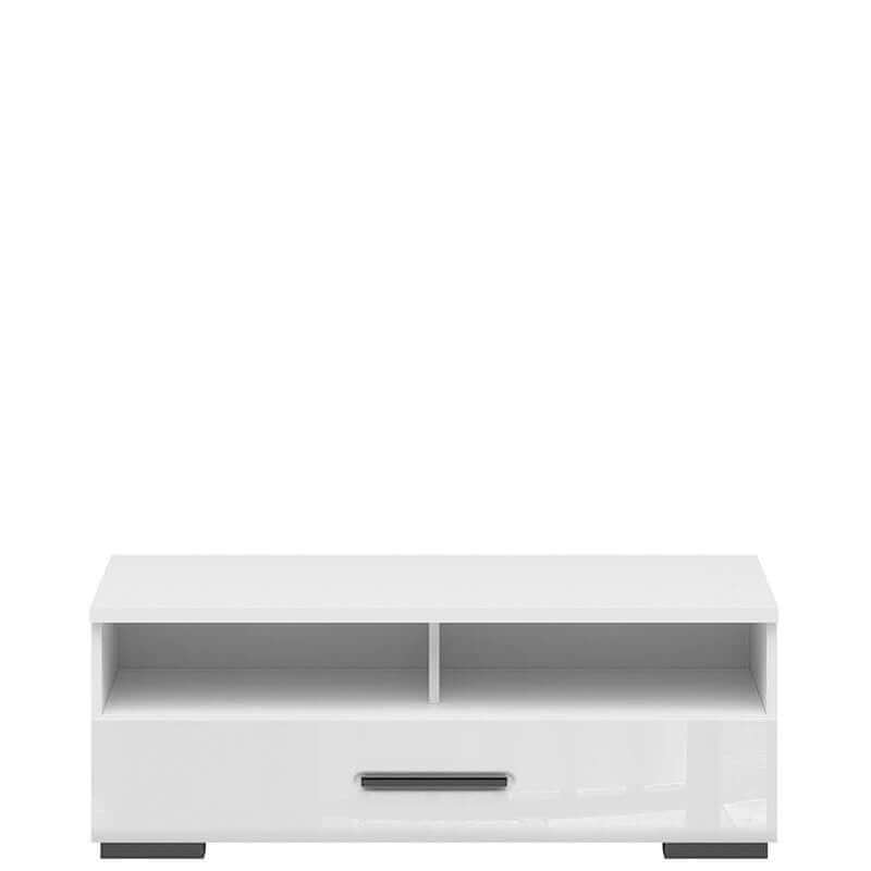 ASSEN BRW RTV1S/4/10 1 Drawer High Gloss BLACK RED WHITE TV Cabinet-White / White Gloss