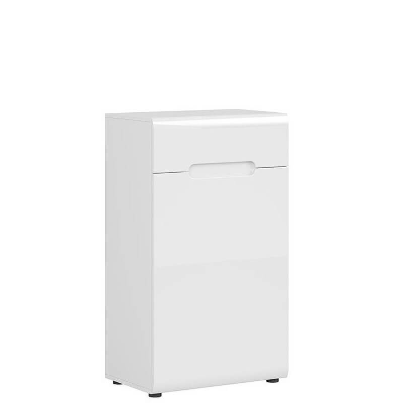 AZTECA TRIO BRW KOM1D1S/10/6 1 Door 1 Drawer High Gloss BLACK RED WHITE Cabinet-White / White Gloss