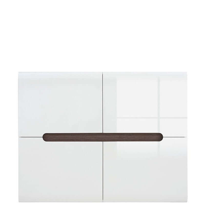 AZTECA TRIO BRW SFK4D/8/11 4 Door High Gloss BLACK RED WHITE Cabinet-White / White Gloss