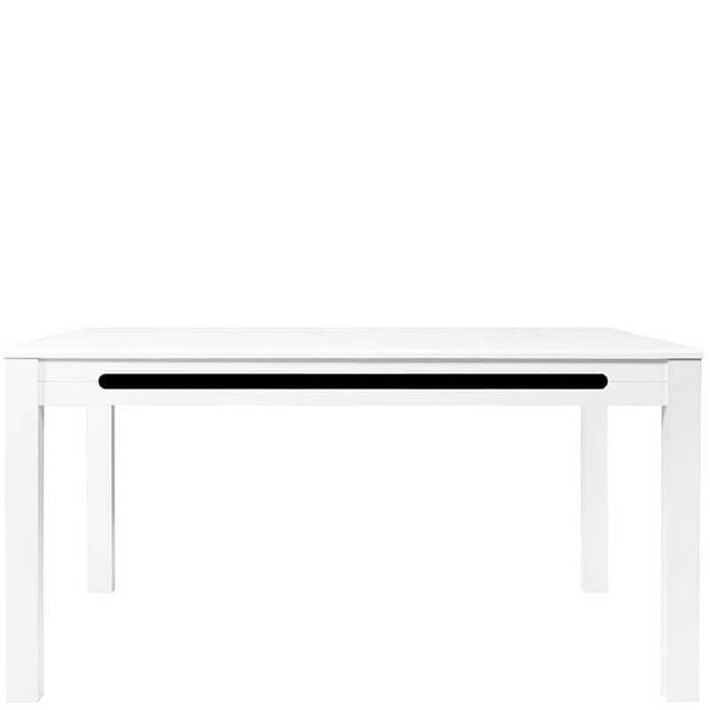 AZTECA TRIO BRW STO Extendable High Gloss Rectangular BLACK RED WHITE Dining Table-White / White Gloss