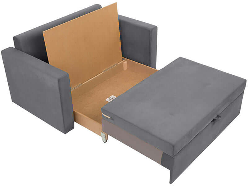 BUNIO III 2FBK BRW Manila Grey 2 Seater Fold Out Straight BLACK RED WHITE Upholstered Sofa Bed-Manila 16 Grey
