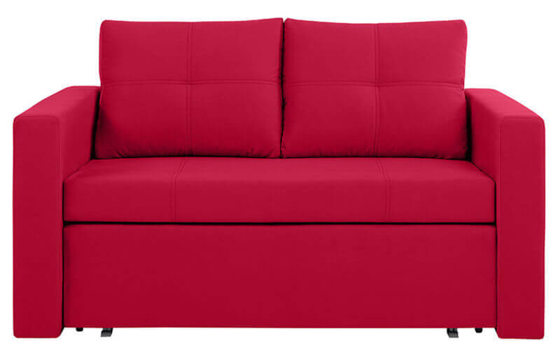 BUNIO III 2FBK BRW Manila Red 2 Seater Fold Out Straight BLACK RED WHITE Upholstered Sofa Bed-Manila 28 Red