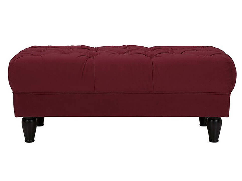 CUPIDO H 110X55 BRW Bordo BLACK RED WHITE Upholstered Footstool-Salvador 13 Maroon