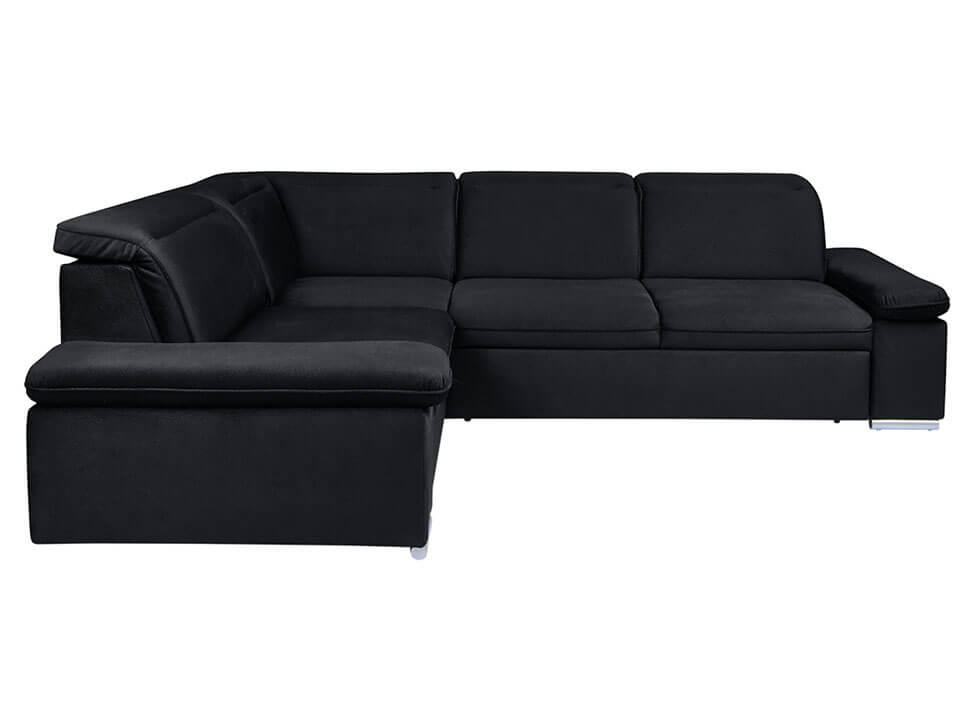 DARBY 1,5BK.E.2F BRW Black Corner Fold Out Left BLACK RED WHITE Upholstered Sofa Bed-Solar 99 Black
