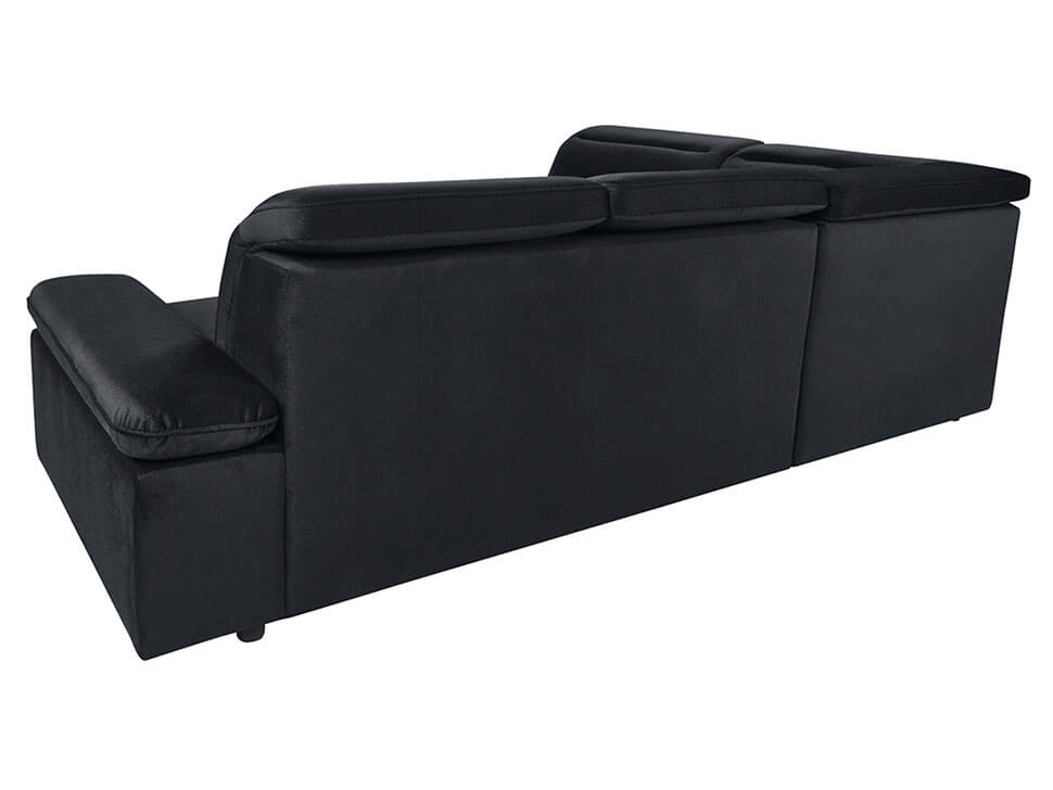 DARBY 1,5BK.E.2F BRW Black Corner Fold Out Left BLACK RED WHITE Upholstered Sofa Bed-Solar 99 Black