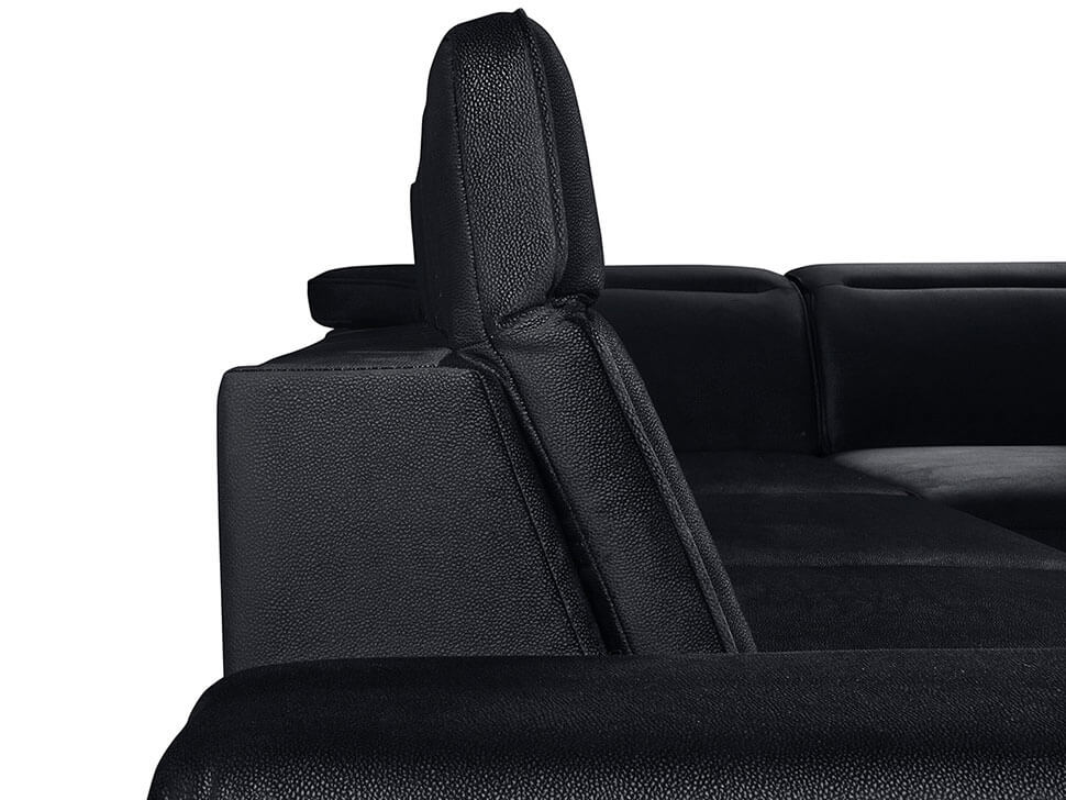 DARBY 2F.E.1,5BK BRW Black Corner Fold Out Right BLACK RED WHITE Upholstered Sofa Bed-Solar 99 Black