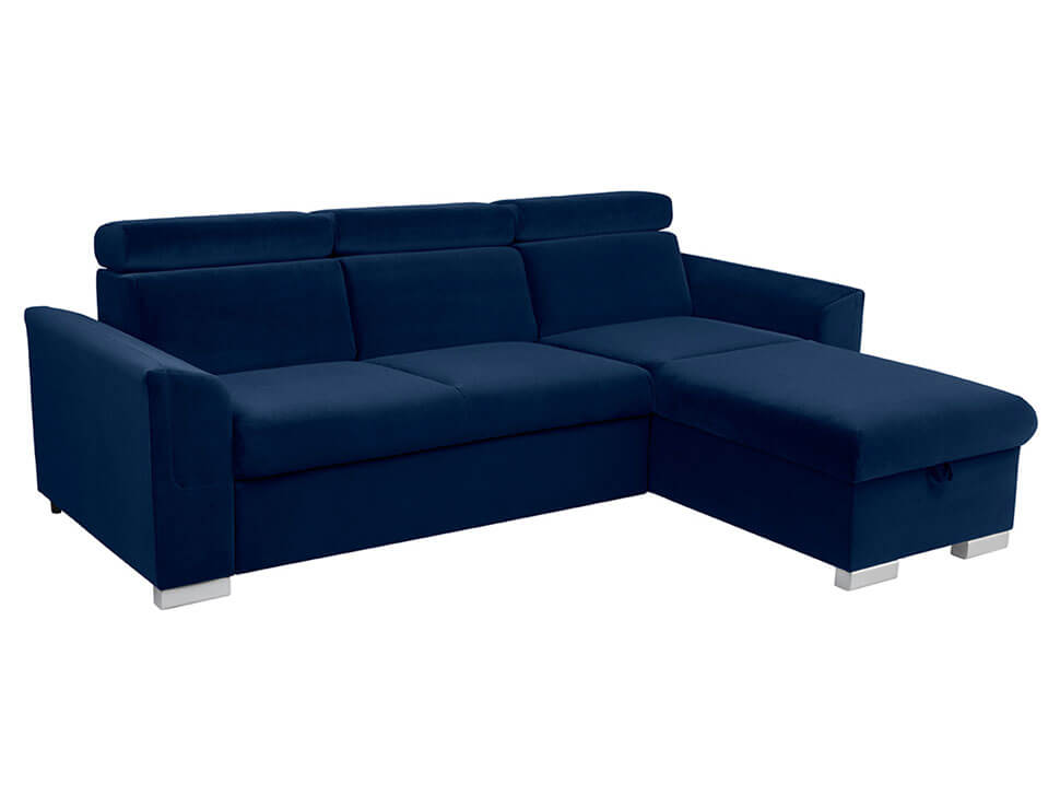 EVIA 2F.URCBK BRW Navy Corner Fold Out with Storage BLACK RED WHITE Upholstered Sofa Bed-Trinity 30 Navy