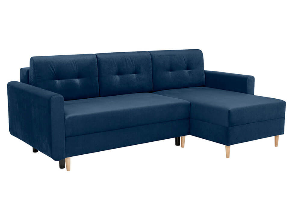 FELIZ LUX 3DL.URC BRW Blue Corner Fold Out with Storage BLACK RED WHITE Upholstered Sofa Bed-Kronos 9 Blue