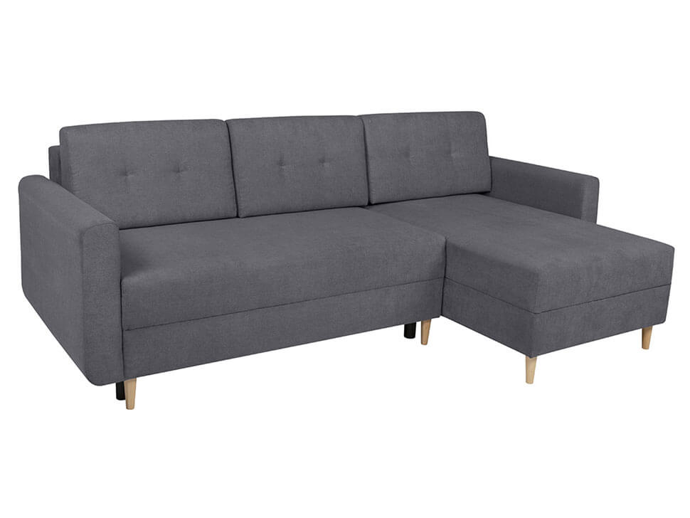 FELIZ LUX 3DL.URC BRW Grey Corner Fold Out with Storage BLACK RED WHITE Upholstered Sofa Bed-Milo 23 Grey