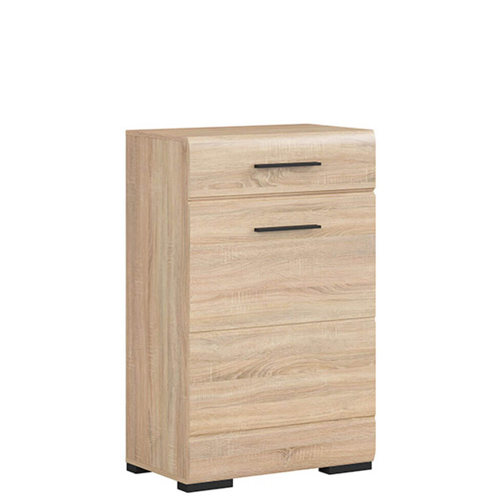 FEVER BRW KOM1D1S/10/6 1 Door 1 Drawer BLACK RED WHITE Cabinet-Sonoma Oak