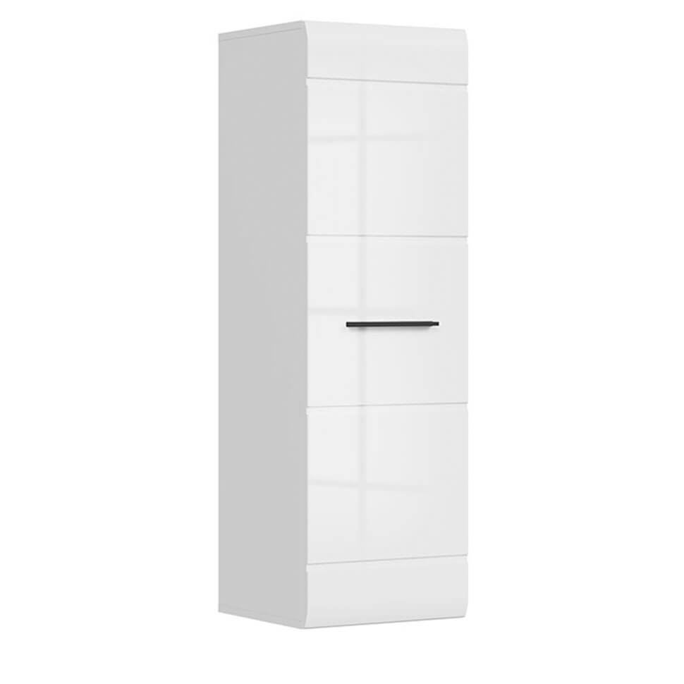 FEVER BRW SFW1D/12/4 1 Door Wall BLACK RED WHITE Cabinet-White / White Gloss