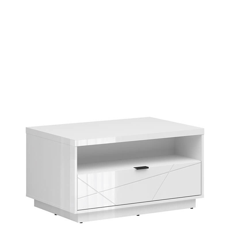 FORN BRW LAW1S 1 Drawer Rectangular with Shelf BLACK RED WHITE Coffee Table-White Gloss