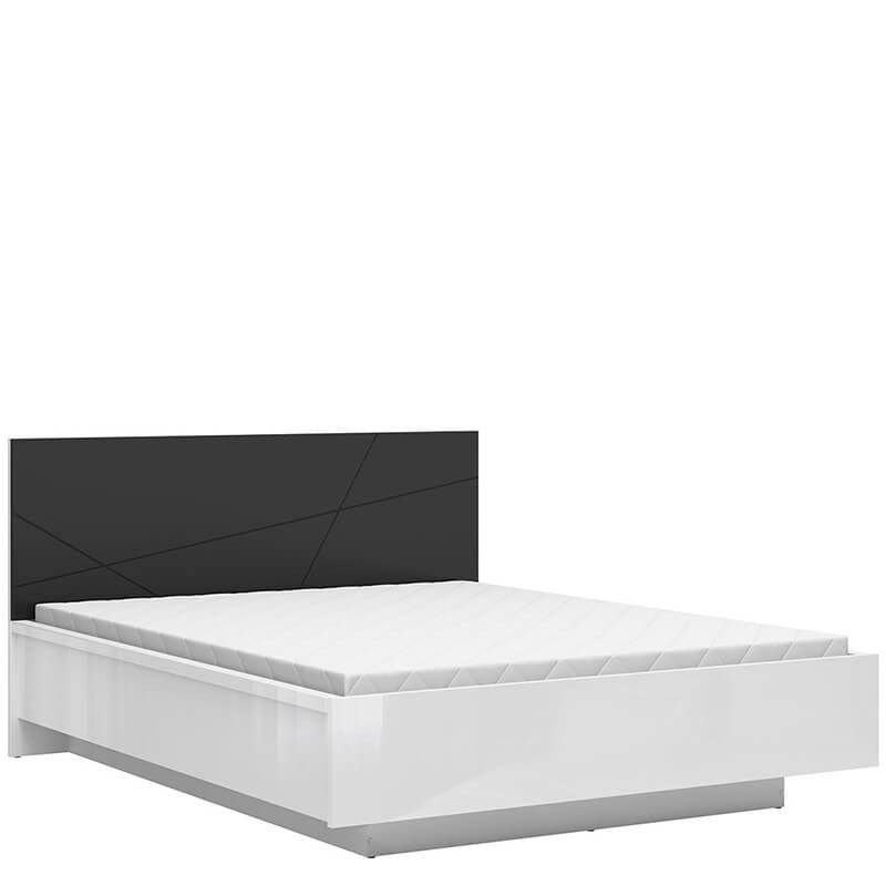 FORN BRW LOZ/160/B King Size Lift Up Storage BLACK RED WHITE Bed-White Gloss / Black