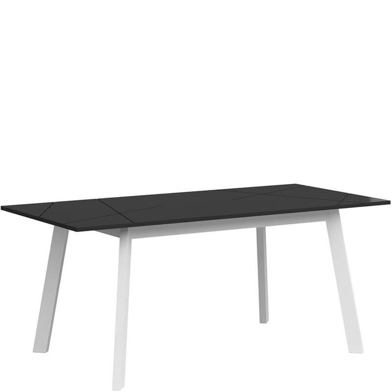 FORN BRW STO Extendable Rectangular BLACK RED WHITE Dining Table-White / Black