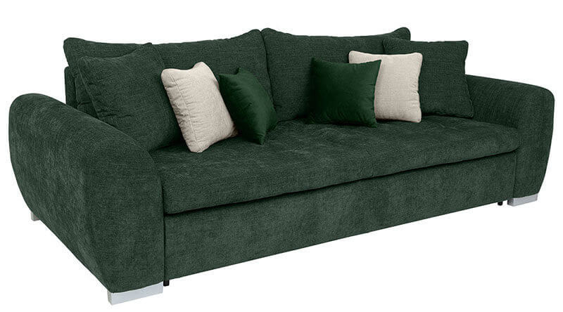 GASPAR IV MEGA LUX 3DL BRW Green 3 Seater Fold Out Straight BLACK RED WHITE Upholstered Sofa Bed-Kronos 14 Green / City 05 Beige / City 36 Green