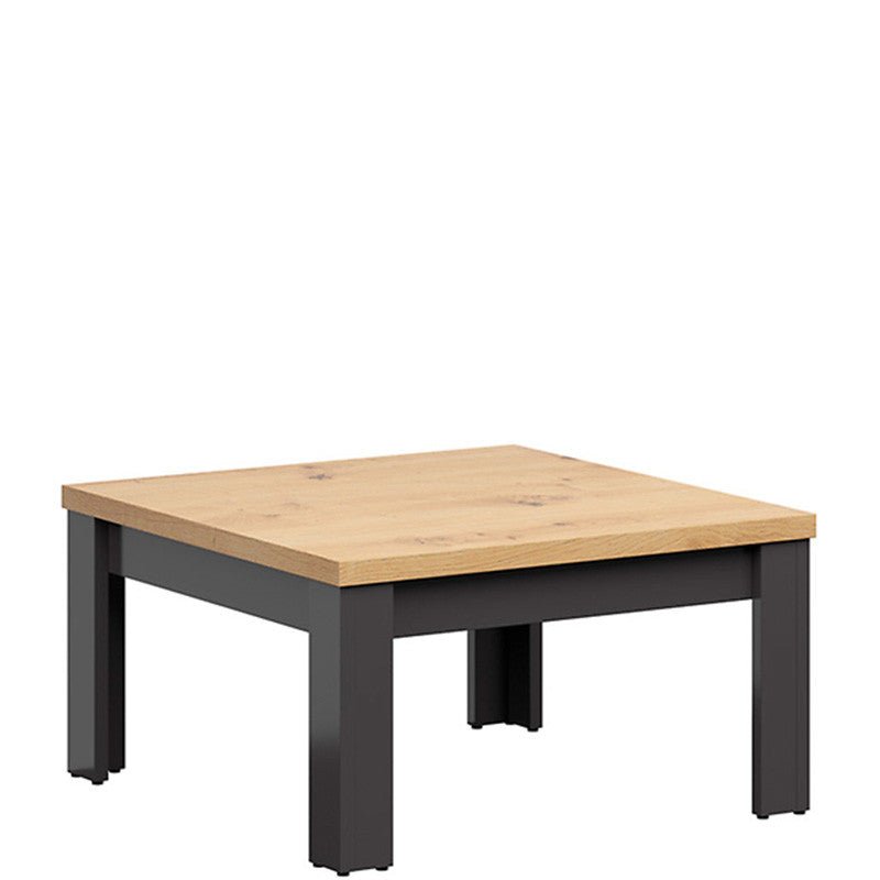 HESEN BRW LAW/4/8 Square BLACK RED WHITE Coffee Table-Graphite / Artisan Oak