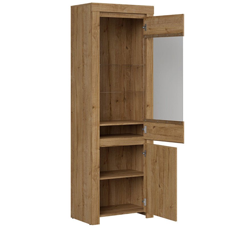 HOLTEN BRW REG1D1W 2 Door Glass Fronted BLACK RED WHITE Display Cabinet-Waterford Oak