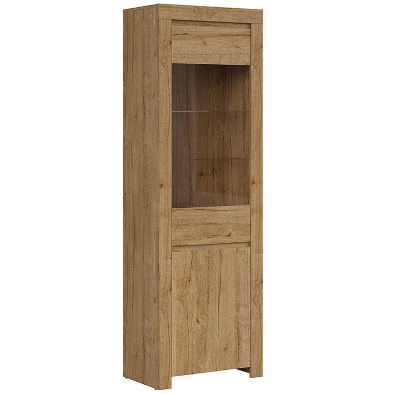 HOLTEN BRW REG1D1W 2 Door Glass Fronted BLACK RED WHITE Display Cabinet-Waterford Oak