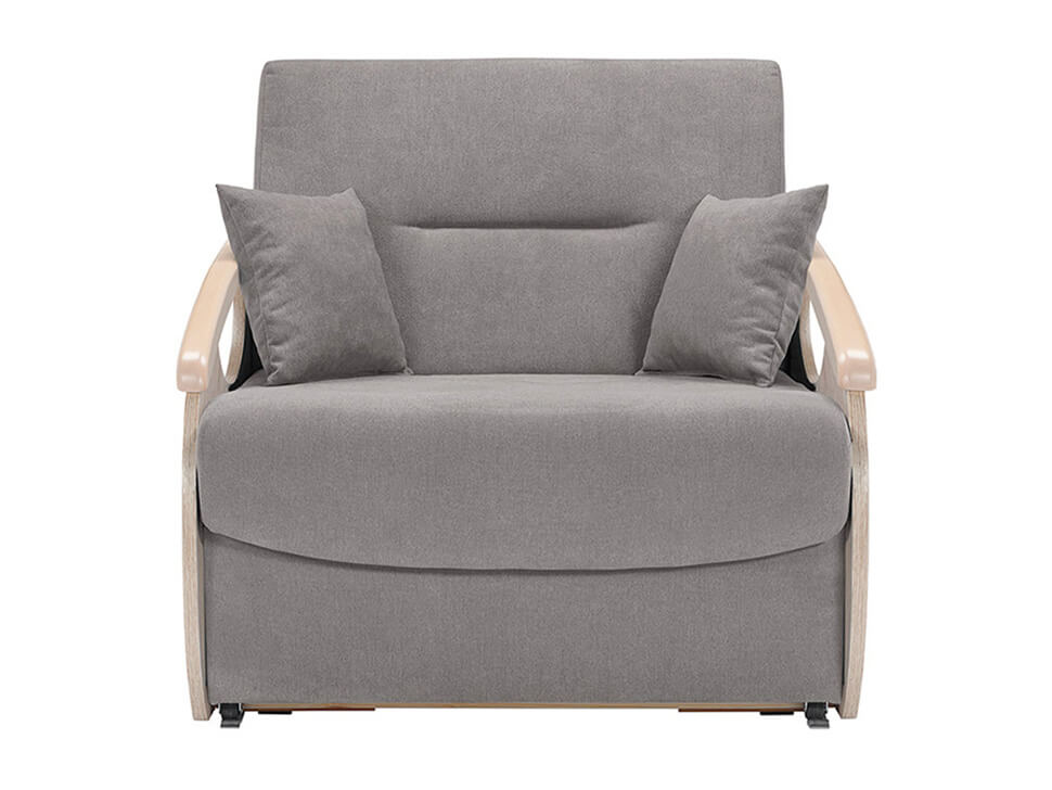 IDA II MINI 1FBKA BRW Grey 1 Seater Fold Out Straight BLACK RED WHITE Upholstered Sofa Bed-Soro 90 Grey