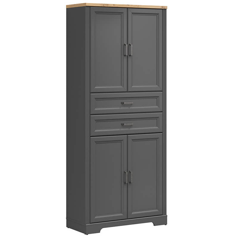 JASMIN BRW REG4D2S/20/9 2 Drawer 4 Door Tall BLACK RED WHITE Cabinet-Graphite / Artisan Oak