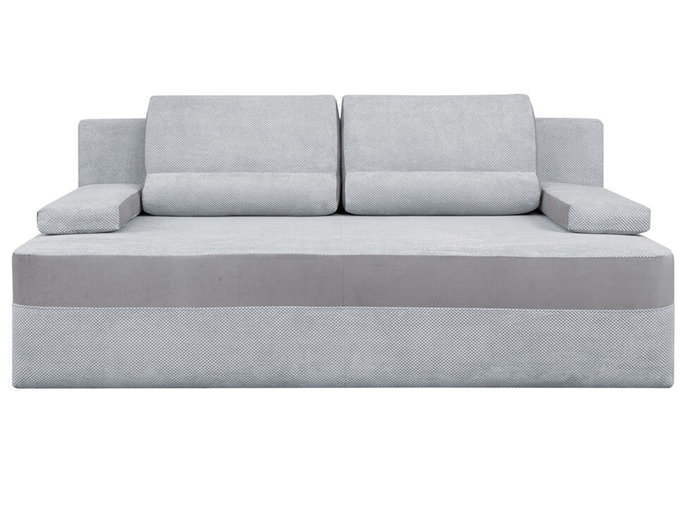 JUNO IV LUX 3DL BRW Grey 3 Seater Fold Out Straight BLACK RED WHITE Upholstered Sofa Bed-Onega 8 Grey / Trinity 33 Grey