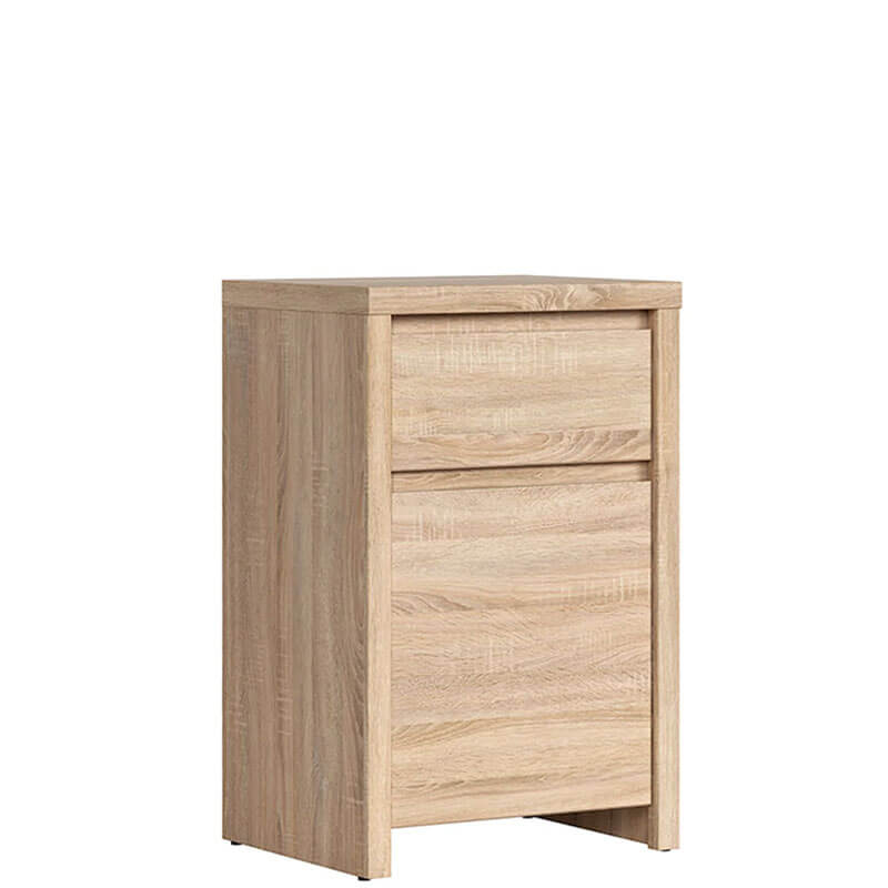 KASPIAN BRW KOM1D1SP 1 Door 1 Drawer BLACK RED WHITE Cabinet-Sonoma Oak