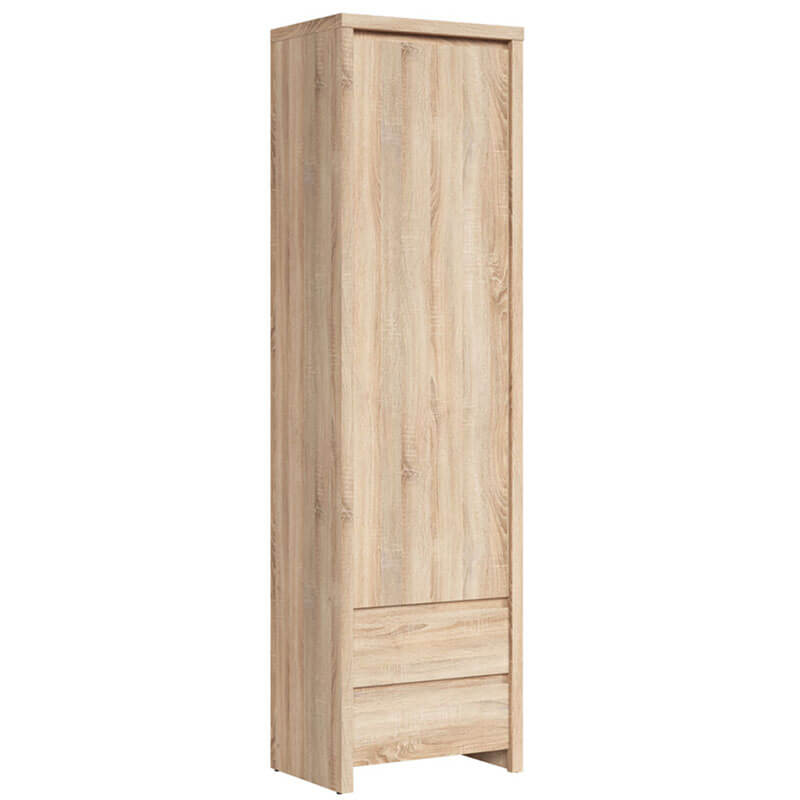 KASPIAN BRW REG1D2S 1 Door 2 Drawer Tall BLACK RED WHITE Cabinet-Sonoma Oak