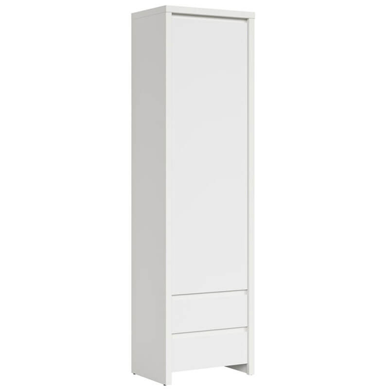 KASPIAN BRW REG1D2S 1 Door 2 Drawer Tall BLACK RED WHITE Cabinet-White