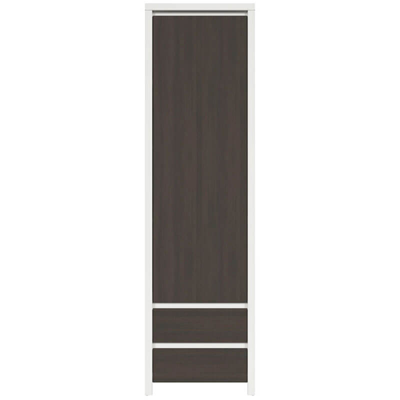 KASPIAN BRW REG1D2S 1 Door 2 Drawer Tall BLACK RED WHITE Cabinet-White / Wenge