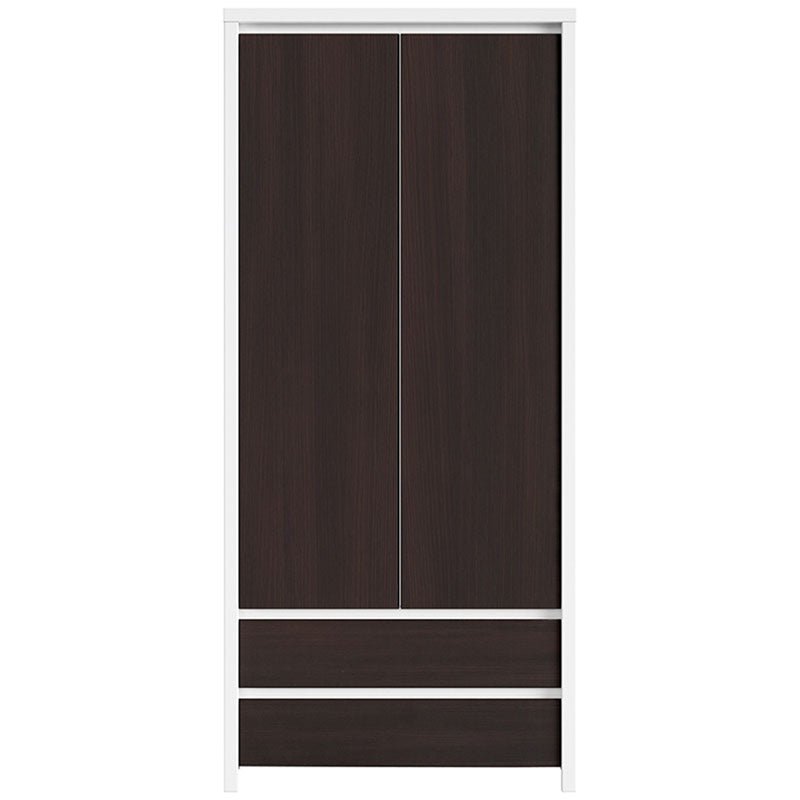 KASPIAN BRW SZF2D2S 2 Door 2 Drawer BLACK RED WHITE Wardrobe-White / Wenge