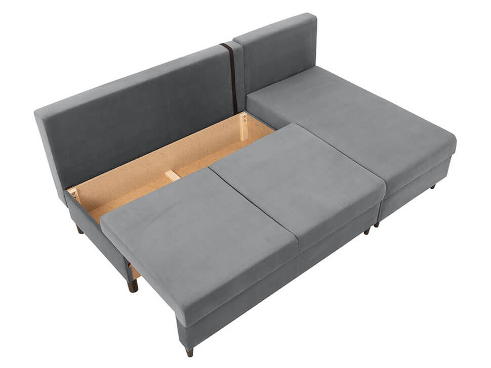 KETO LUX 2DL.RECMU BRW Grey Corner Fold Out with Storage BLACK RED WHITE Upholstered Sofa Bed-Manila 16 Grey