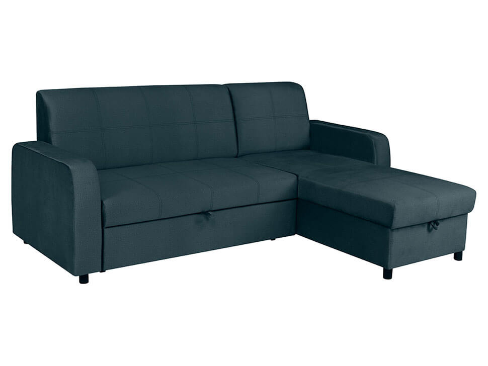 KIRSTEN IV 2F.URCBK BRW Blue Corner Fold Out with Storage BLACK RED WHITE Upholstered Sofa Bed-Monoli 76 Blue