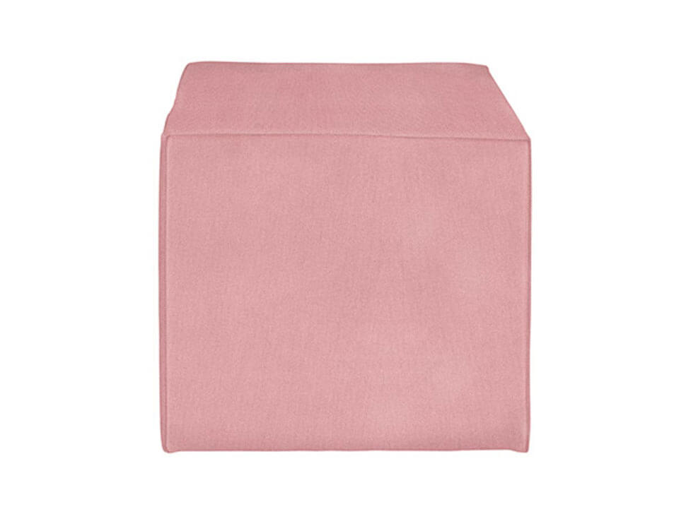 KUBIK H BRW Pink Square BLACK RED WHITE Upholstered Footstool-Mavel 52 Pink