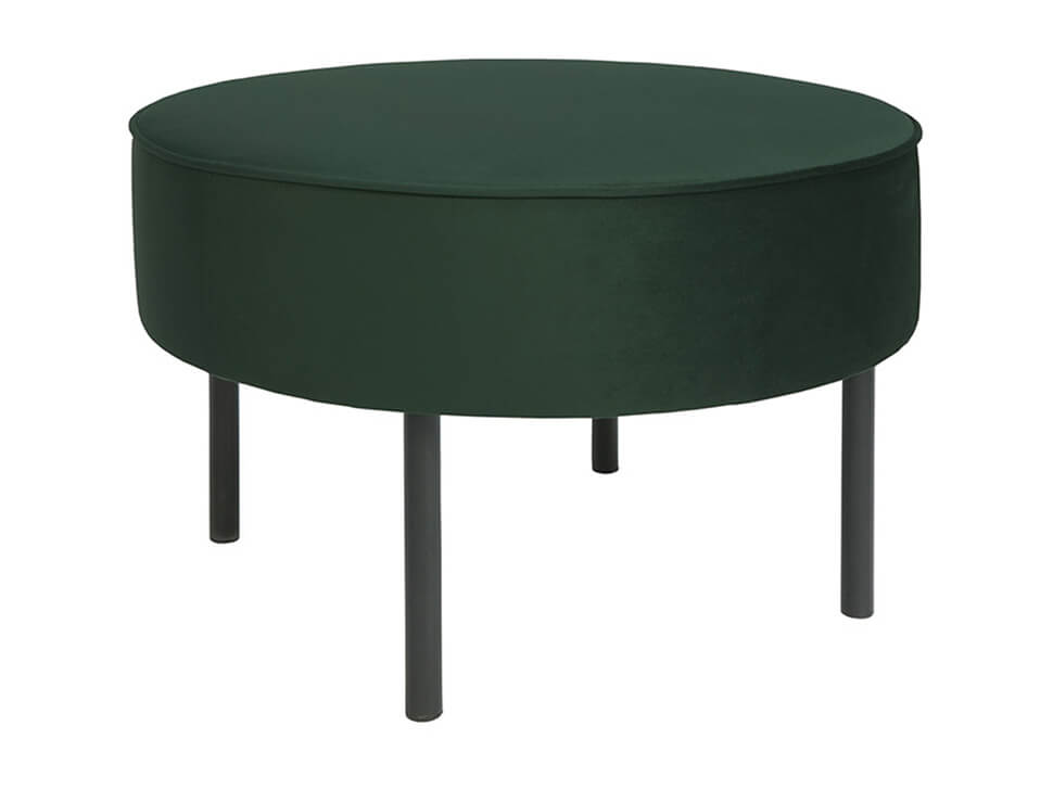 LAFU H BRW Green Round BLACK RED WHITE Upholstered Footstool-Bluvel 78 Green