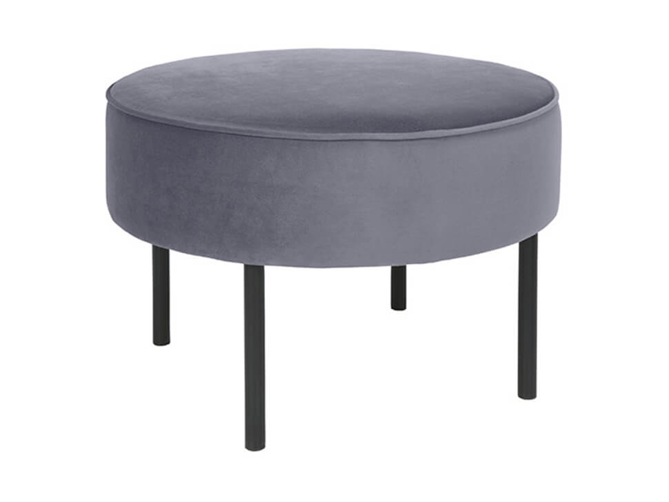 LAFU H BRW Grey Round BLACK RED WHITE Upholstered Footstool-Bluvel 14 Grey