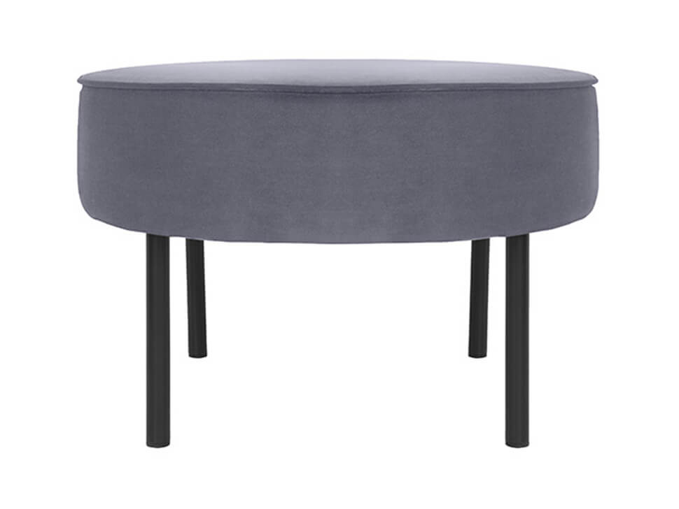 LAFU H BRW Grey Round BLACK RED WHITE Upholstered Footstool-Bluvel 14 Grey